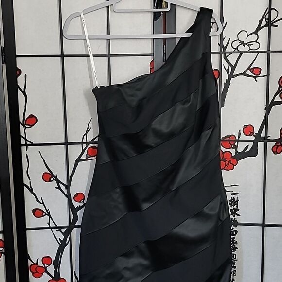 Oleg Cassini One Shoulder Body Con Bandage Y2k Dress - Picture 3 of 9